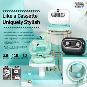 WEKOME VA06 Vanguard Series Bluetooth 5.2 TWS bezvadu austiņas ar uzlādes futrāli, zaļas