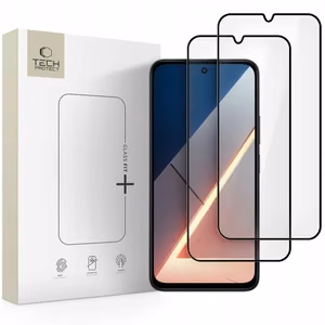 Tech-Protect Glass Fit+ 2-komplekts rūdītais stikls Xiaomi Poco M7 - Melns