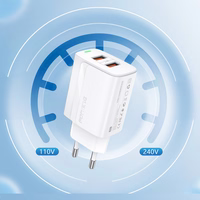 Foneng Sienas lādētājs EU63 - 2x USB - 12W ar USB-C kabeli balts