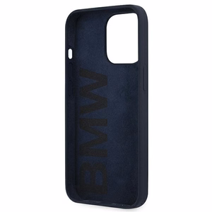 BMW Silicone Signature viedtālruņa apvalks iPhone 13 Pro Max 6.7" - tumši zils