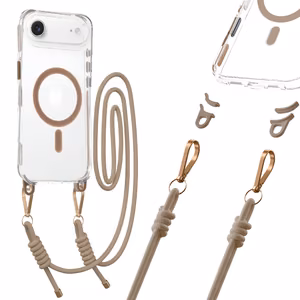 Tel Protect Strap Clear Case for iPhone 17 Air gold