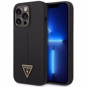Guess GUHCP14LSLTGK iPhone 14 Pro 6.1 "melns/melns cietais apvalks Silikona Triangle