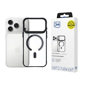 3mk Satīna bruņu Magnētiskais viedtālruņa apvalks iPhone 17 Pro - caurspīdīgs melns