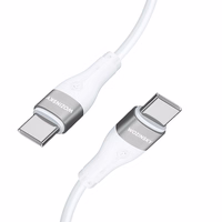 Wozinsky WSTCC1 USB-C / USB-C PD 65W kabelis 1 m garš - balts