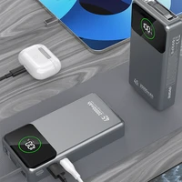 Dudao K31 Pro 45W 20000mAh portatīvais lādētājs ar iebūvētu izbīdāmu USB-C kabeli - pelēka