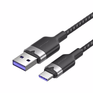 USB 2.0 A uz USB-C 6A kabelis Vention CTOBH 2M (melns)