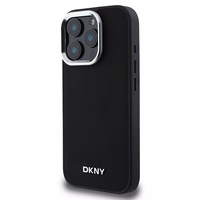 DKNY Vienkāršs sudraba logotips magnētiskais iPhone 16 Pro viedtālruņa apvalks - melns