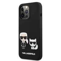 Karl Lagerfeld KLHCP13LSSKCK iPhone 13 Pro / iPhone 13 6.1 melns Silikona apvalks Karl & Choupette