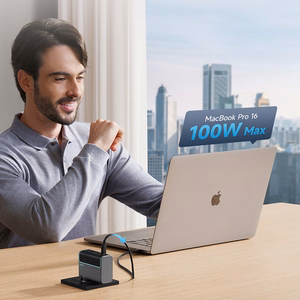 Cuktech CUKAD1003EUG GaN 100W sienas lādētājs 2 x USB-C 1 x USB-A ar USB-C kabeli - pelēks