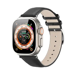 DUX DUCIS siksniņa YS dabīgās ādas Apple Watch 38 / 40 / 41 mm melna