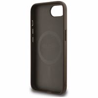 Guess 4G Flowers Print magnētiskais viedtālruņa apvalks iPhone 16e - brūns