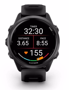 Garmin Forerunner 570 42 mm digitālais GPS pulkstenis, 3,05 cm (1,2") AMOLED skārienekrāns, 390 × 390 pikseļi, Wi-Fi, melns