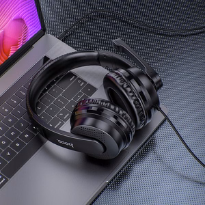 HOCO vadu austiņas Jack 3,5 mm ar mikrofonu W103 melnas