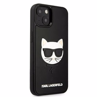 Karl Lagerfeld 3D Gumijas Choupette viedtālruņa apvalks iPhone 13 mini - melns