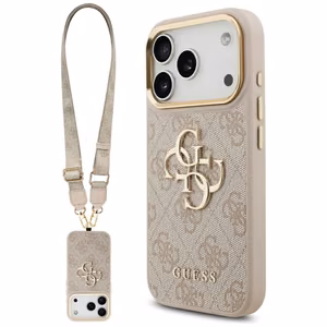 Guess 4G Big 4G Classic Logo Big Strap Metal Buttons чехол iPhone 17 Pro розовый