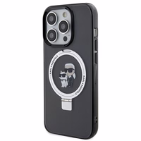 Karl Lagerfeld KLHMP15XHMRSKCK iPhone 15 Pro Max 6.7" melns ar statīvu Viedtālruņa apvalks Karl&Choupette MagSafe