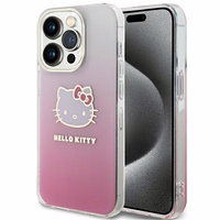 Hello Kitty IML gradienta elektrop kaķa galvas viedtālruņa apvalks iPhone 14 Pro - rozā