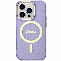Guess GUHMP14XHCMCGU iPhone 14 Pro Max 6.7" violets cietais apvalks Glitter Gold Magnētiskais