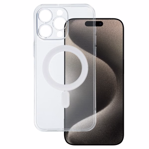 TEL PROTECT MagSilicone viedtālruņa apvalks Iphone 15 Pro Max, caurspīdīgs