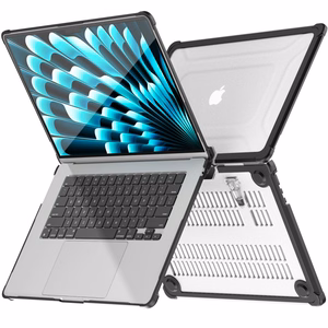 Tech-Protect SmartShell Pro apvalks MacBook Air 15" 2023-2025 M2 / M3 / M4 - caurspīdīgs un melns