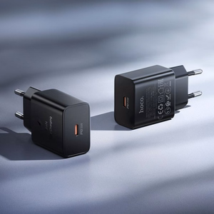 Telefona lādētājs Hoco USB C QC PD 25W N76 melns