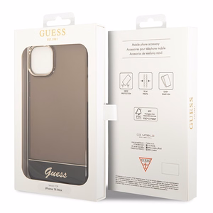 Guess GUHCP14SHGCOK cietais maciņš iPhone 14 6,1" Translucent – melns