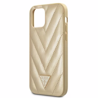 Guess GUHCP12SPUVQTMLBE iPhone 12 mini 5.4" zelta/zelta cietais apvalks V-Quilted kolekcija