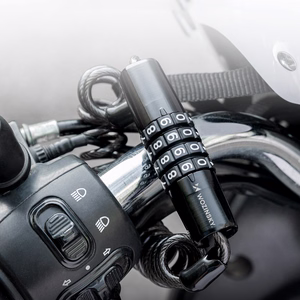 Wozinsky WBN-01R ūdensizturīga velosipēda ķiveres slēdzene ar 4 ciparu kodu – melna