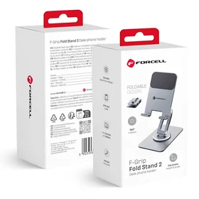 Forcell F-GRIP Fold Stand 2 360 galda turētājs - pelēks