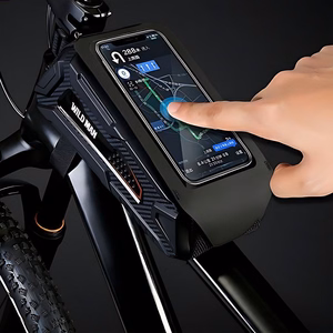 WILDMAN ceļojumu soma velosipēda rāmim ar rāvējslēdzēju, 1L (4 "- 7"), M90, melna