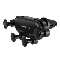 Automašīnas tālruņa turētājs Borofone BH19 izmantošanai uz ventilācijas režģa, melns