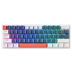 Machenike K500-B61 Vadu mehāniskā spēļu tastatūra ar apgaismojumu Brown Switch - zils un balts