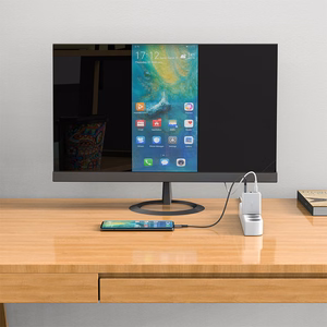 Acefast 2in1 lādētājs GaN 65W USB Type C / USB, HDMI adapteris 4K @ 60Hz (komplekts ar kabeli) balts (A17 balts)