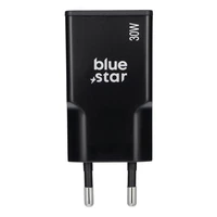 Ceļojumu lādētājs Blue Star Slim GaN 2x Type C PD QC4.0 3A 30W melns