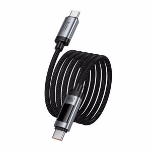 Data Cable with digital display USB C to USB C Hoco PD 6A 240W 1,2 m U148 black