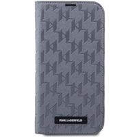 Karl Lagerfeld KLBKP14XSAKLHPG iPhone 14 Pro Max 6.7" Viedtālruņa apvalks sudraba sudraba Saffiano Monogrāms
