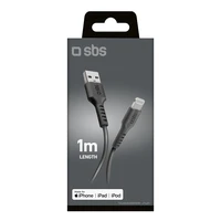 SBS TECABLEUSBIP589K USB-A - Lightning kabelis 1 m MFi sertificēts - melns