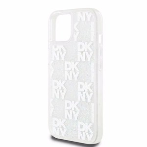 DKNY šķidrā spīduma vairāku logotipu viedtālruņa apvalks iPhone 15 / 14 / 13 - balts