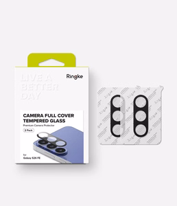 Ringke Camera Full Cover rūdīta stikla kameru aizsargi modelim Samsung Galaxy S26 FE, 2 gab. – melni