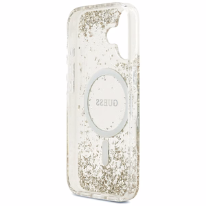 Guess Resin Bottom Glitter Magnētiskais viedtālruņa apvalks iPhone 17 - zelta