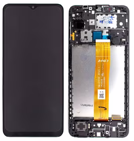 LCD screen Samsung A125 A12 2020 ar touch screen un frame Melns original