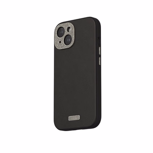 Moshi Napa MagSafe augstākās kvalitātes vegānās ādas vāciņš ierīcei iPhone 15, “Midnight Black” krāsā