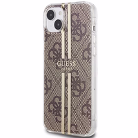 Guess IML 4G Gold Stripe viedtālruņa apvalks iPhone 15 Plus / 14 Plus - brūns