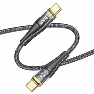 Kabelis USB-C uz USB-C Hoco 3A 60W 1,2 m U121 melns
