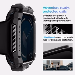 Чехол Spigen Rugged Armor для Apple Watch 10 (42mm) - чёрный