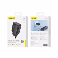 FONENG tīkla lādētājs EU66 PD 20W 1xUSB-C + 1xUSB QC3.0 melns