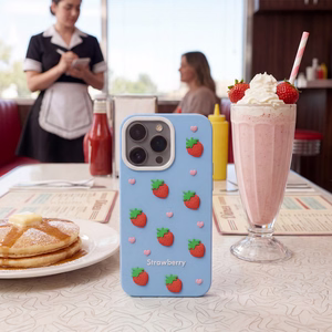 Strawberry case for iPhone 14 Pro / 15 Pro 6,1" blue