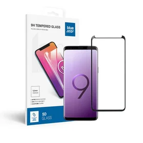 Aizsargstikls Blue Star - SAMSUNG Galaxy S9 Pilns pārklājums (ar pilnu līmi, rāmis draudzīgs) melns