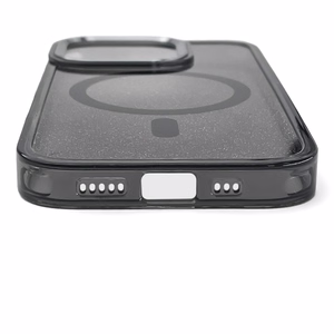 Mirdzošs apvalks MagSafe iPhone 16 - melns ar spīdumiem