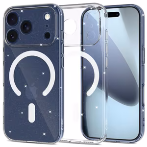 Tech-Protect FlexAir MagSafe Чехол для iPhone 17 Pro - прозрачный с блёстками